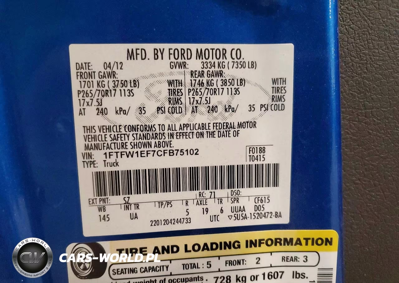 2012 Ford F150 Supercrew VIN:1FTFW1EF7CFB75102 - 12