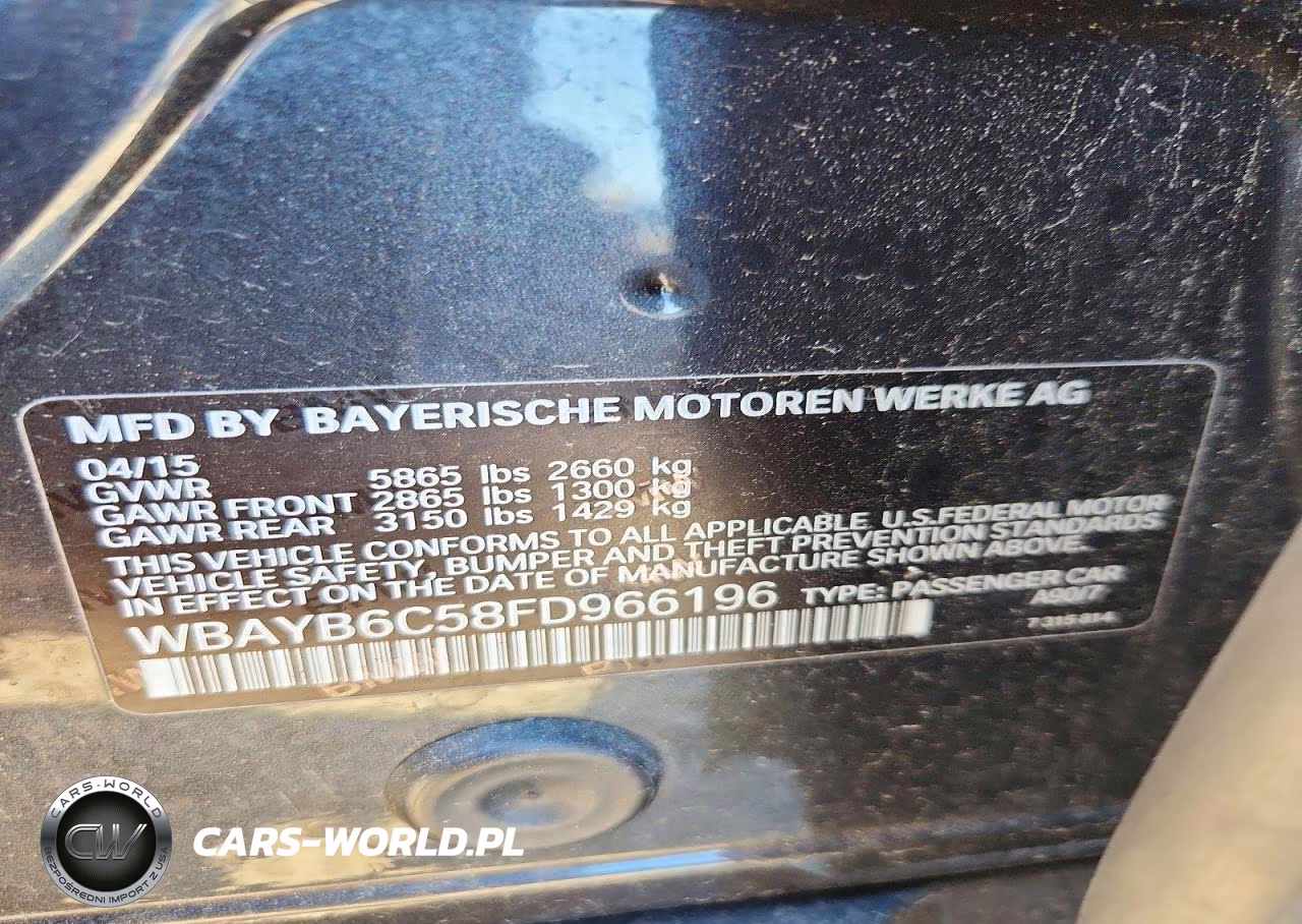 2015 BMW 750I xDrive VIN:WBAYB6C58FD966196 - 12