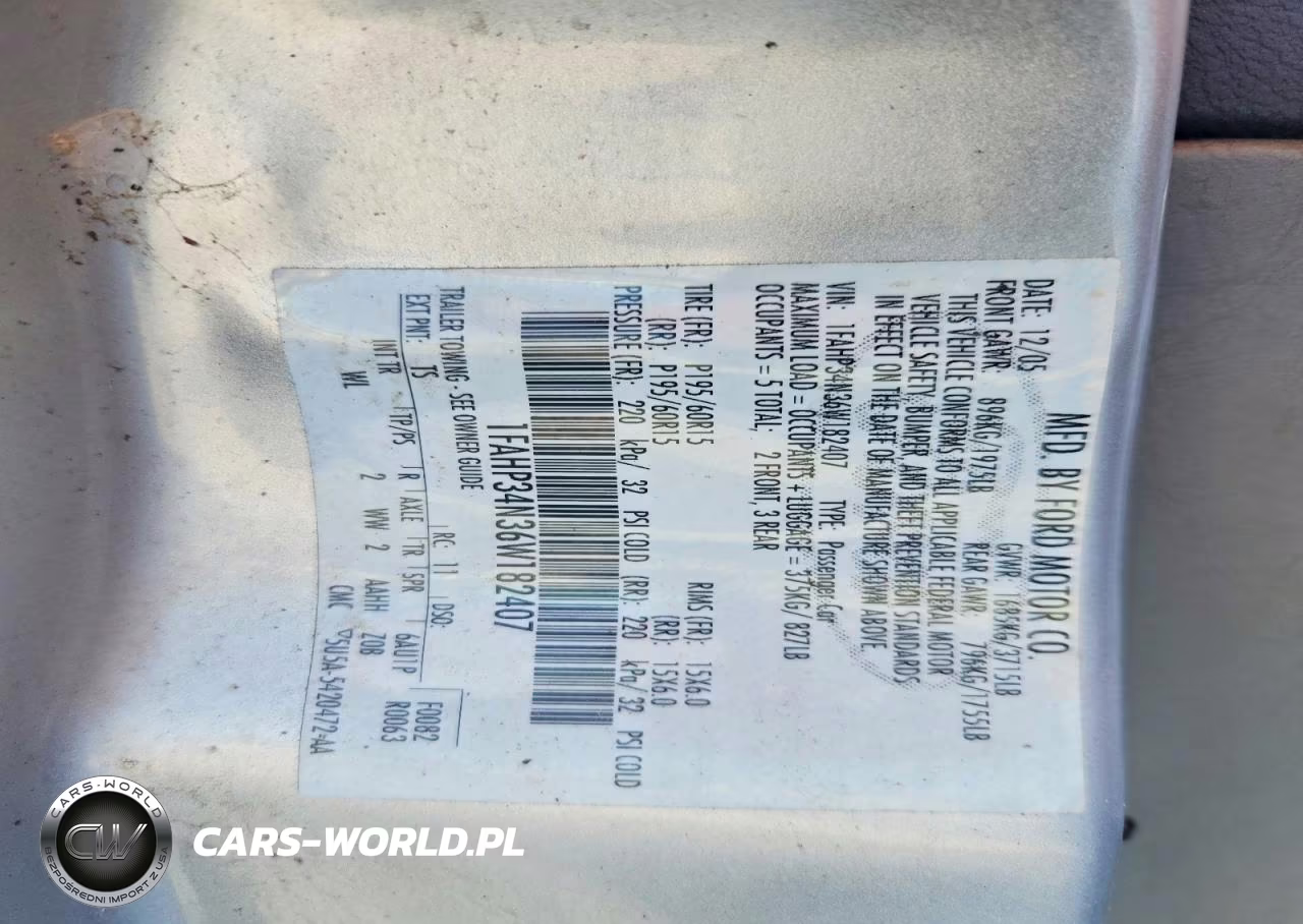 2006 Ford Focus Zx4 VIN:1FAHP34N36W182407 - 12