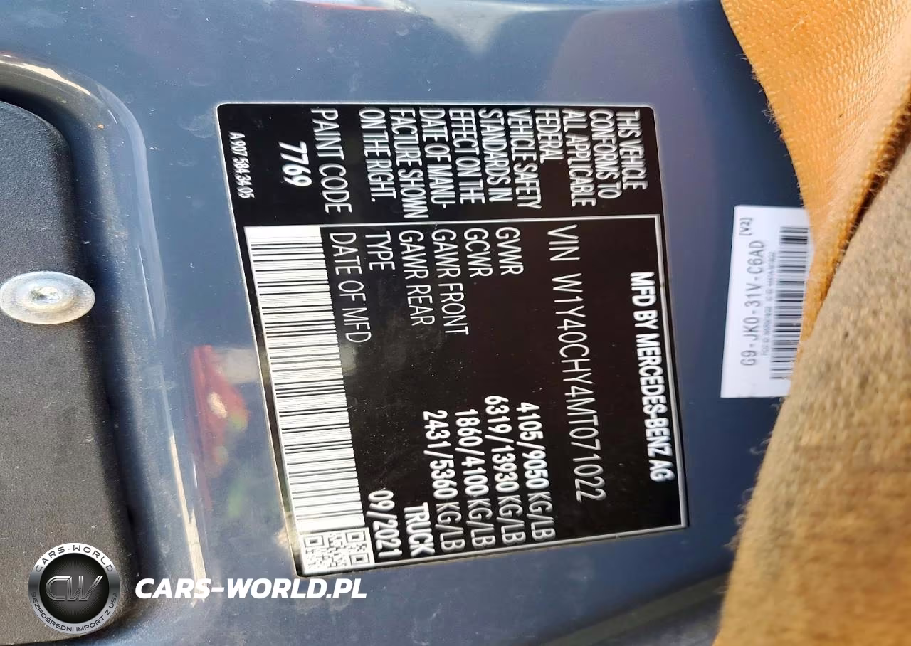 2021 Mercedes-Benz Sprinter 2500 Delivery Van VIN:W1Y40CHY4MT071022 - 13