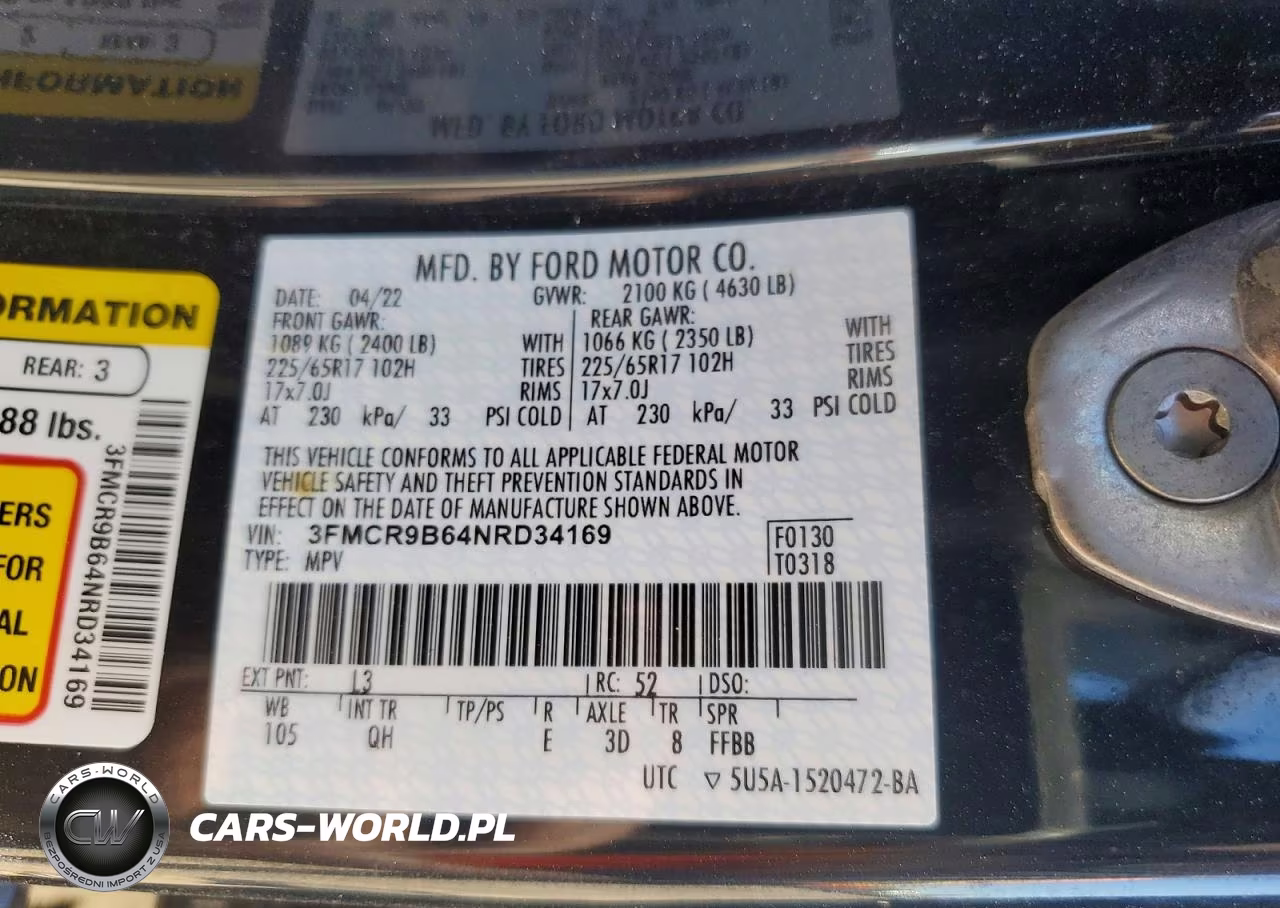 2022 Ford Bronco Sport Big Bend VIN:3FMCR9B64NRD34169 - 13