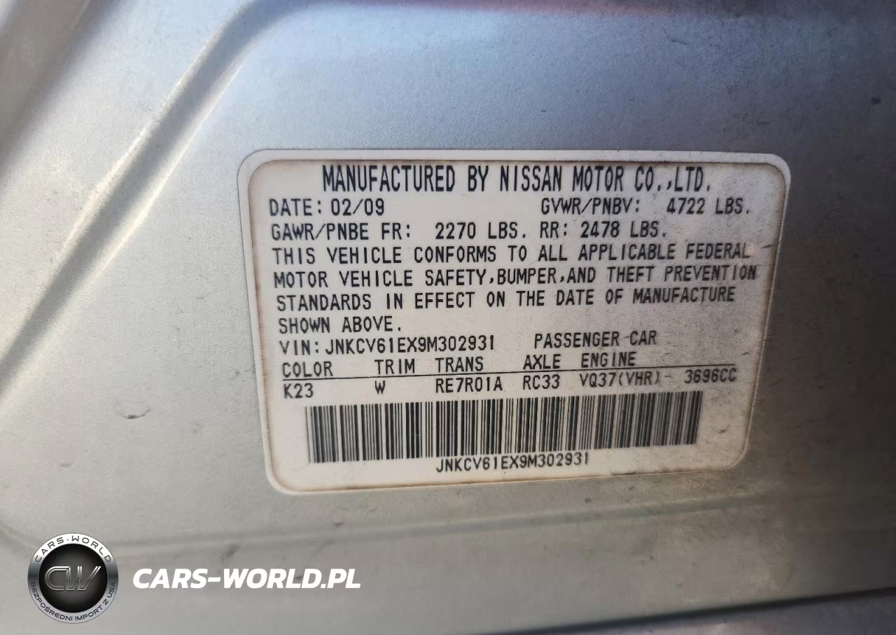 2009 Infiniti G37 Sedan Base VIN:JNKCV61EX9M302931 - 12