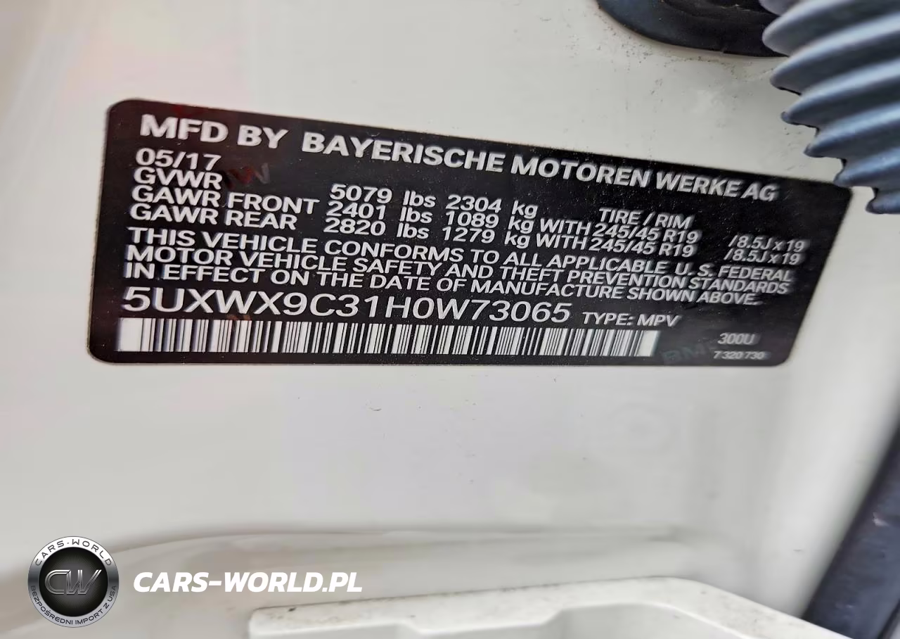 2017 BMW X3 xDrive28I VIN:5UXWX9C31H0W73065 - 12
