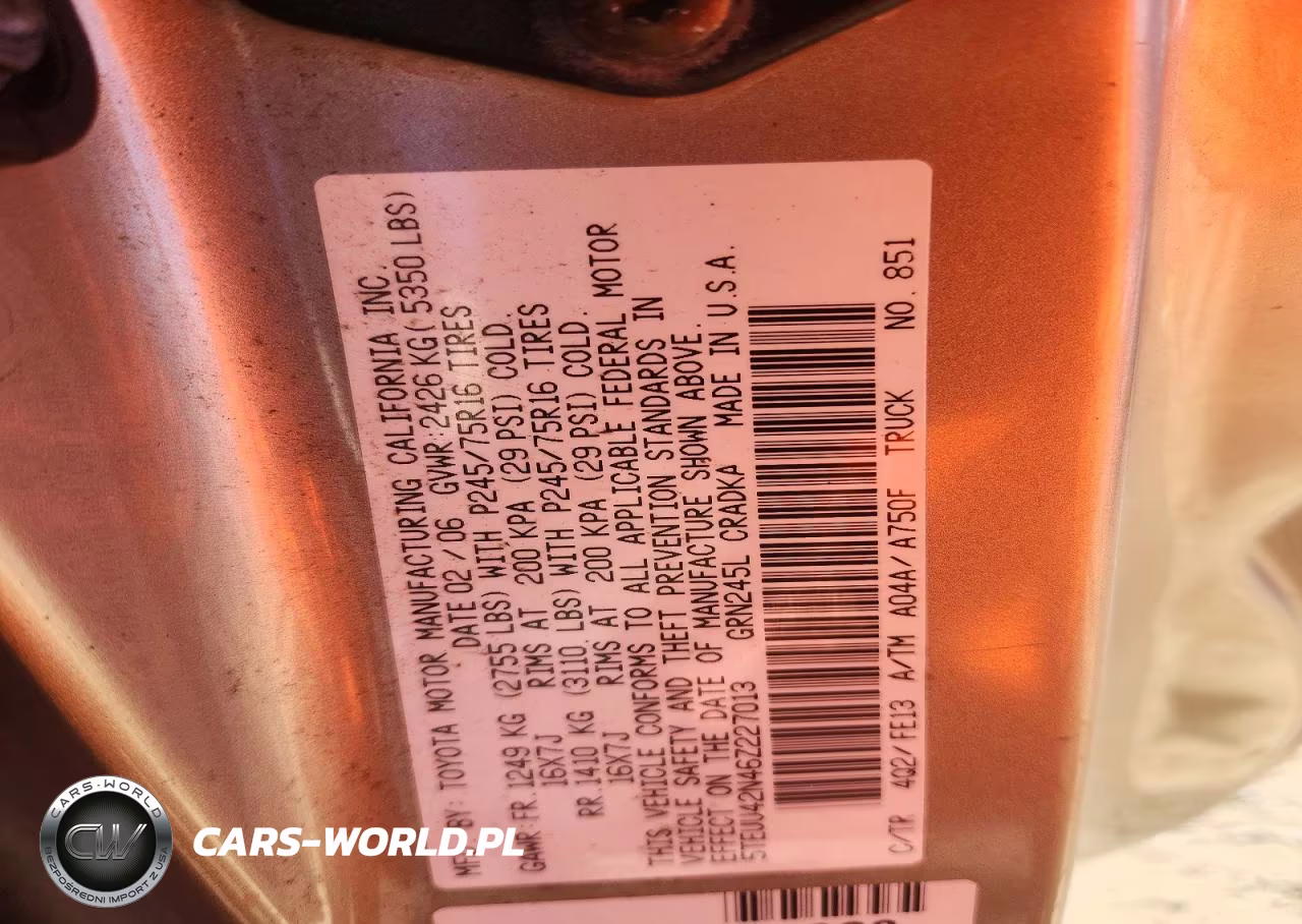 2006 Toyota Tacoma V6 VIN:5TEUU42N46Z227013 - 12