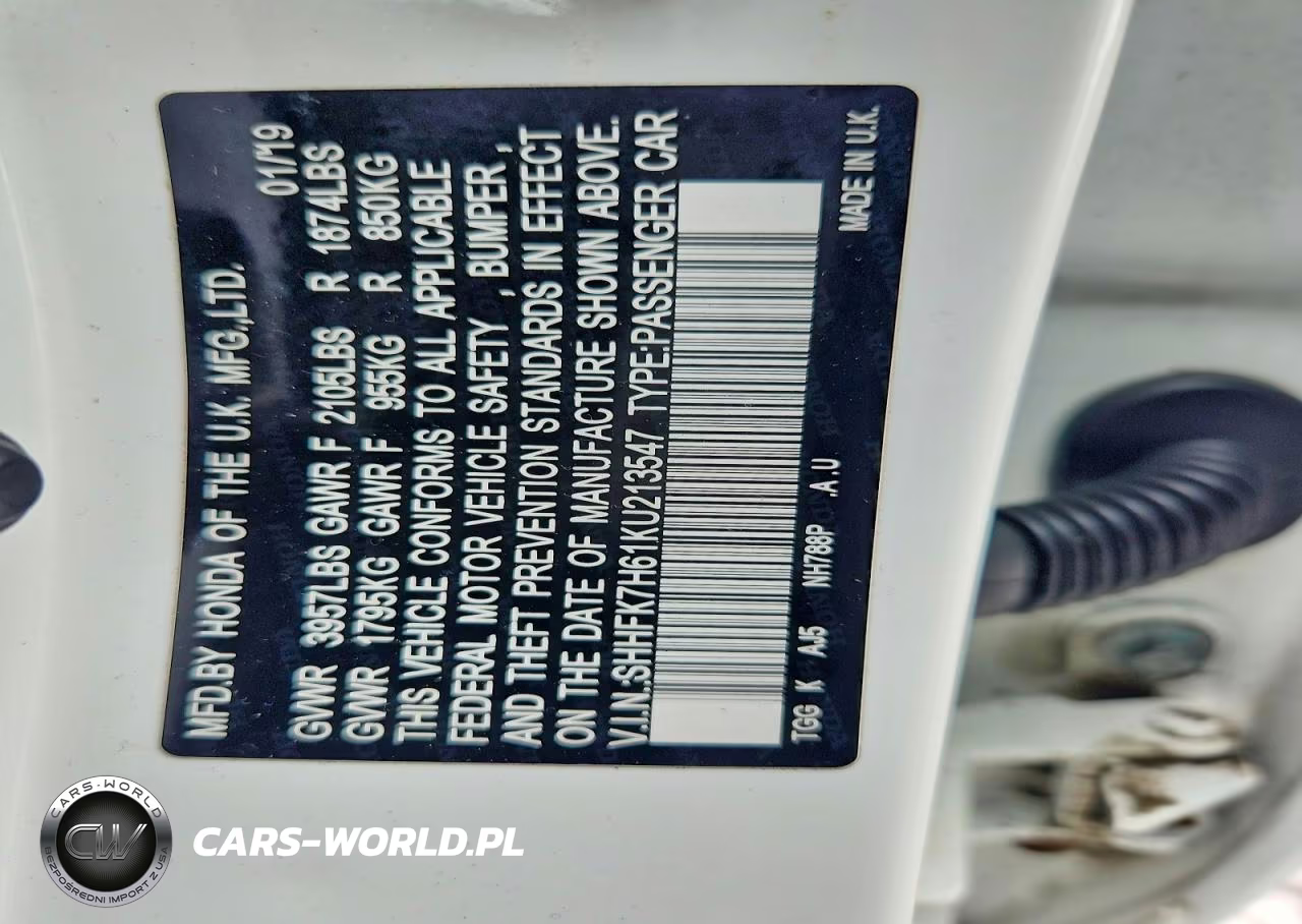 2019 Honda Civic Ex VIN:SHHFK7H61KU213547 - 12