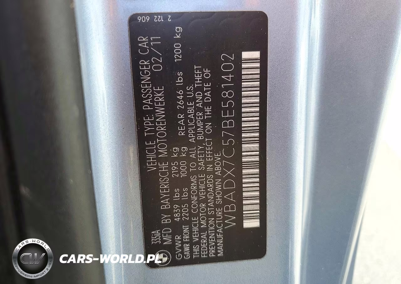 2011 BMW 335 I VIN:WBADX7C57BE581402 - 12