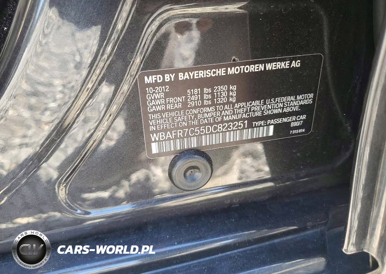 2013 BMW 535 I VIN:WBAFR7C55DC823251 - 12