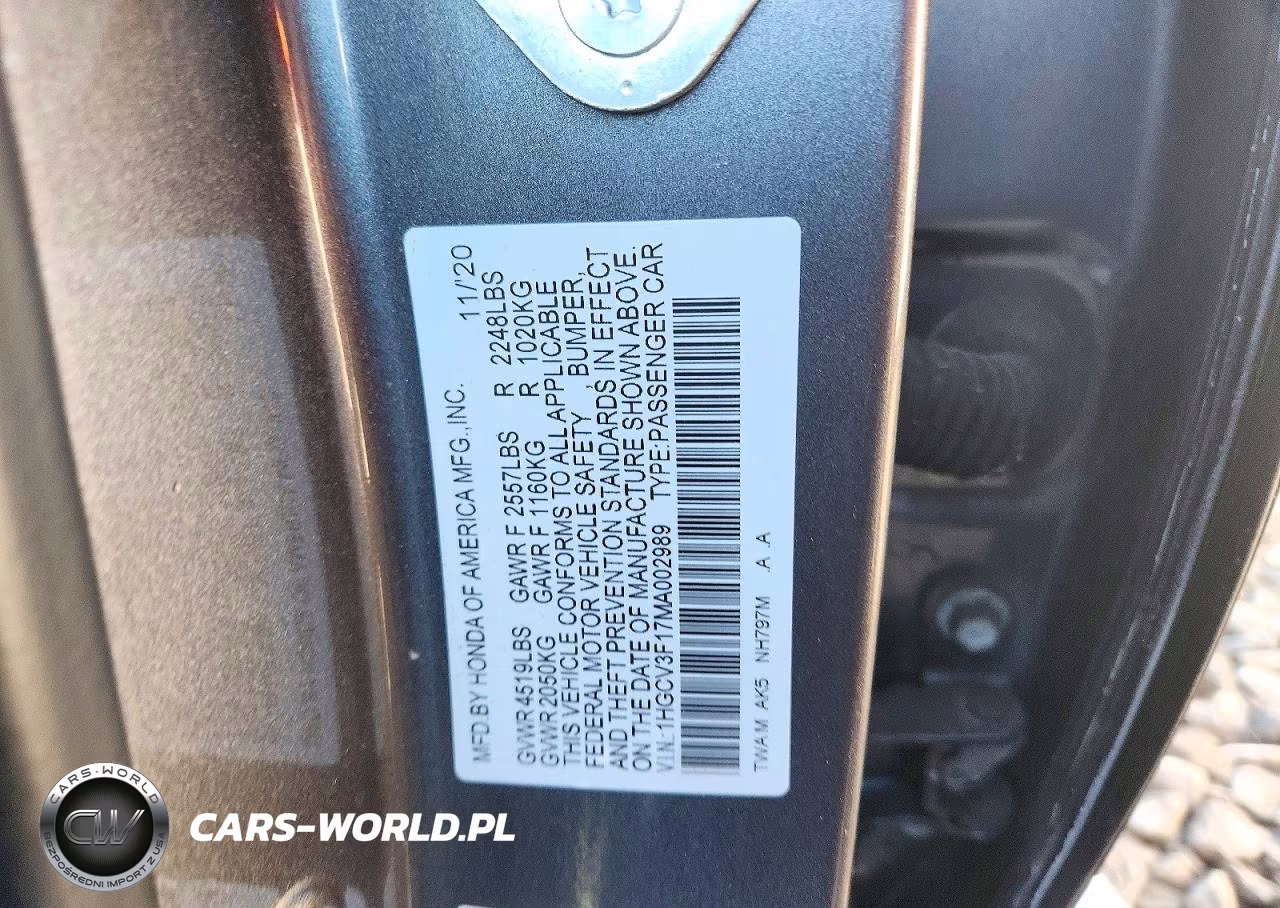 2021 Honda Accord Hybrid VIN:1HGCV3F17MA002989 - 12