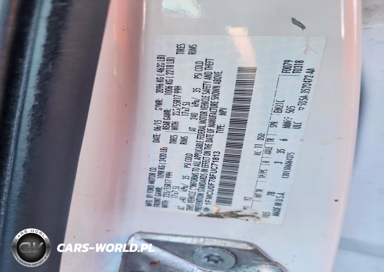 2015 Ford Escape S VIN:1FMCU0F78FUC71813 - 13