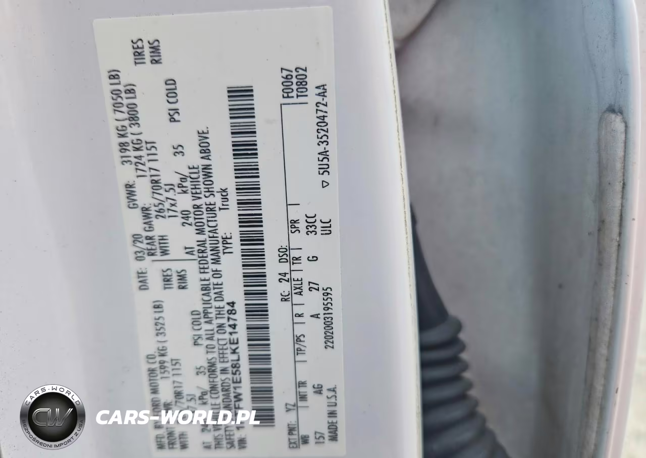 2020 Ford F150 Supercrew VIN:1FTFW1E58LKE14784 - 12