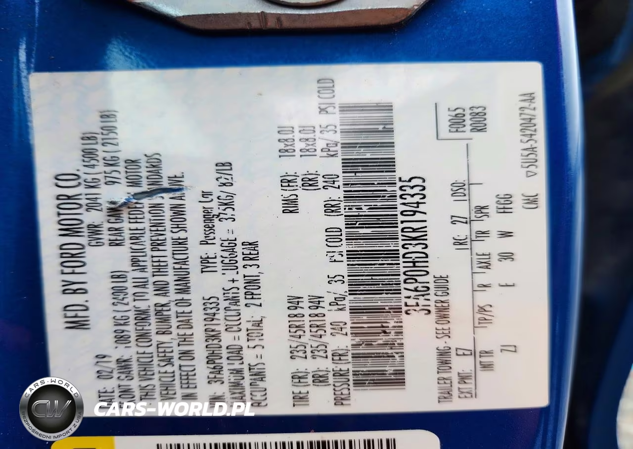 2019 Ford Fusion Se VIN:3FA6P0HD3KR194335 - 12
