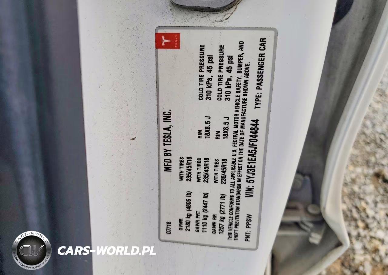2018 Tesla Model 3 VIN:5YJ3E1EA5JF044844 - 13