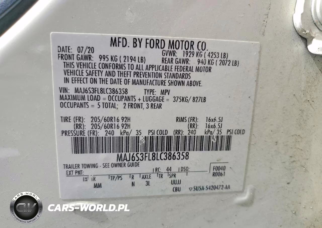 2020 Ford Ecosport S VIN:MAJ6S3FL8LC386358 - 13