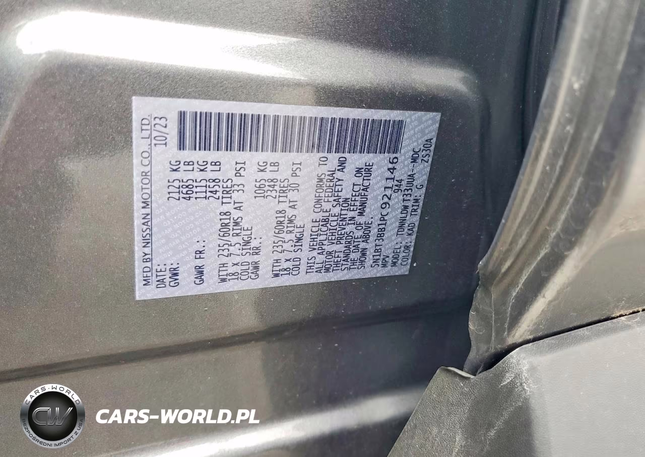2023 Nissan Rogue Sv VIN:5N1BT3BB1PC921146 - 13