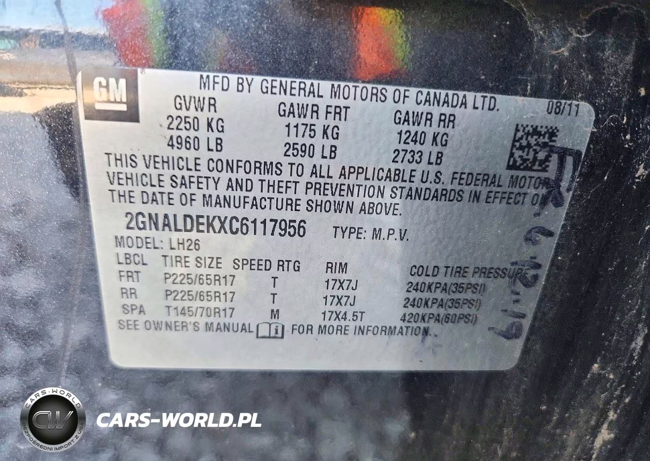 2012 Chevrolet Equinox Lt VIN:2GNALDEKXC6117956 - 12