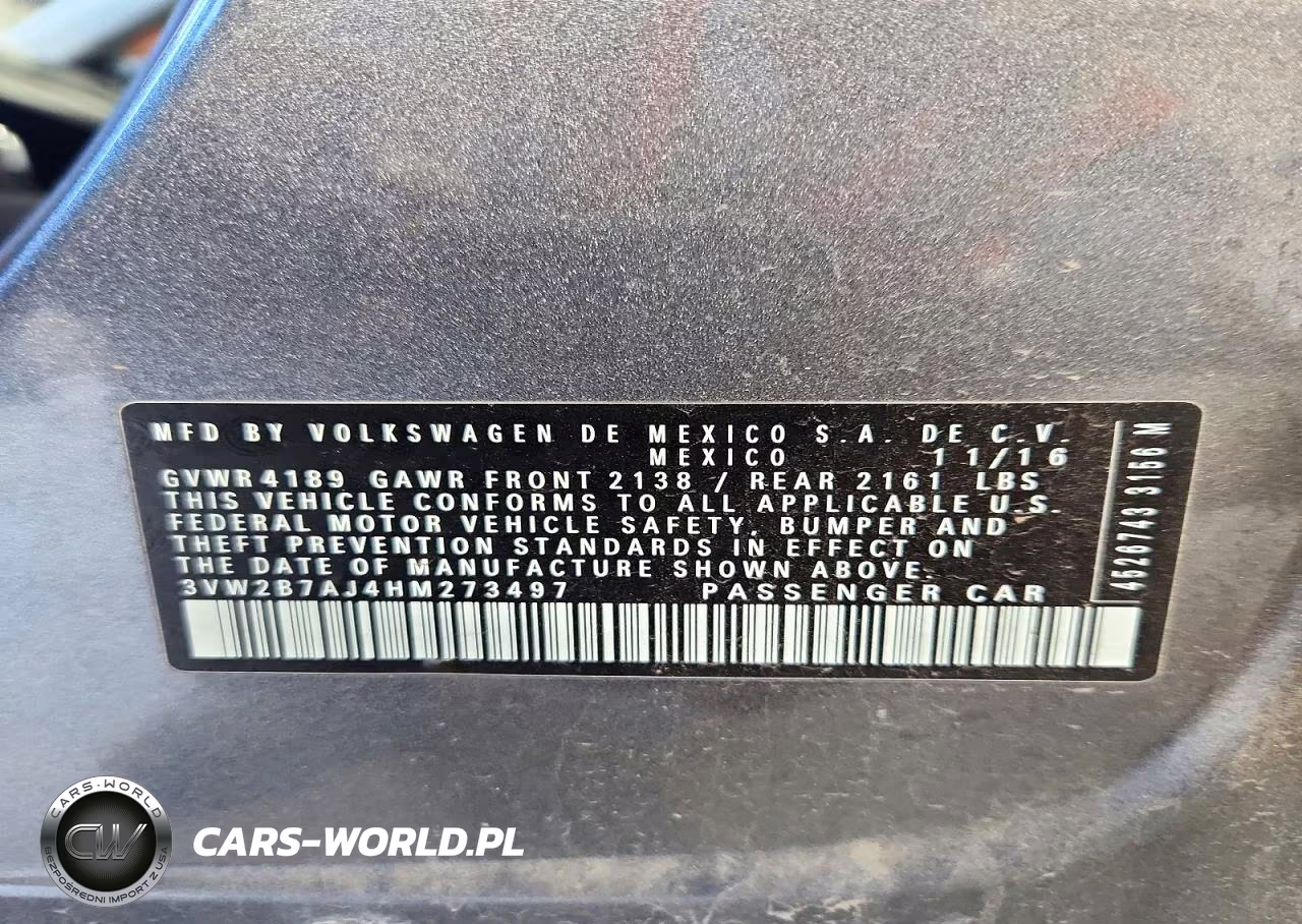 2017 Volkswagen Jetta S VIN:3VW2B7AJ4HM273497 - 12