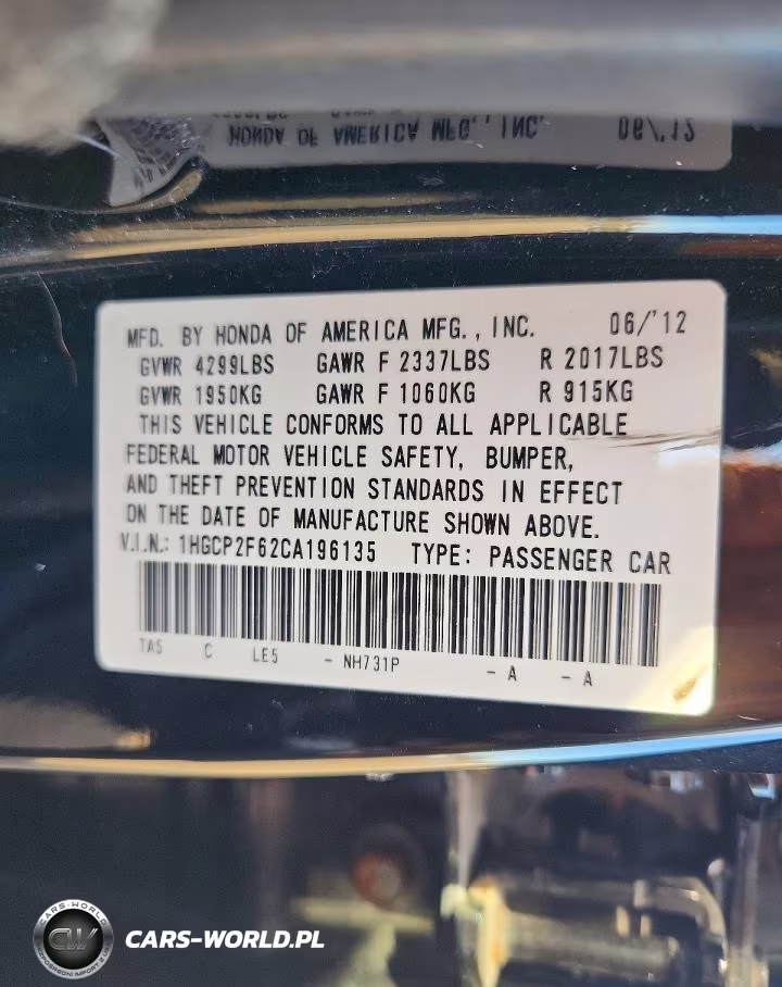 2012 Honda Accord Se VIN:1HGCP2F62CA196135 - 13