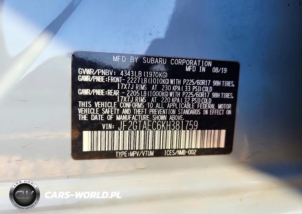 2019 Subaru Crosstrek Premium VIN:JF2GTAEC6KH381759 - 13
