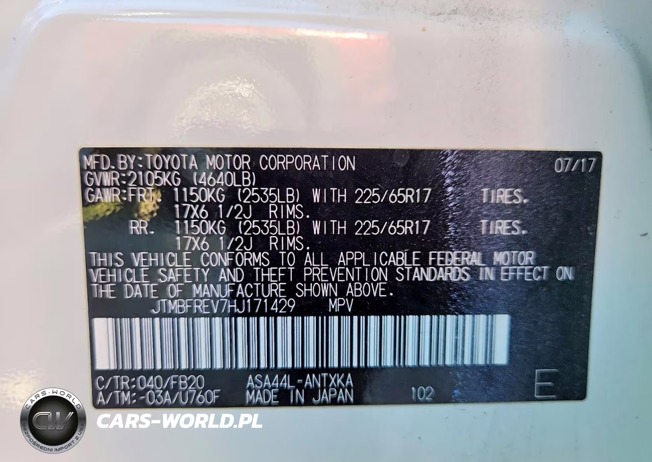 2017 Toyota Rav4 Le VIN:JTMBFREV7HJ171429 - 13