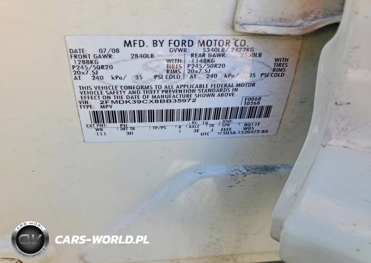 2008 Ford Edge Limited VIN:2FMDK39CX8BB35972 - 13