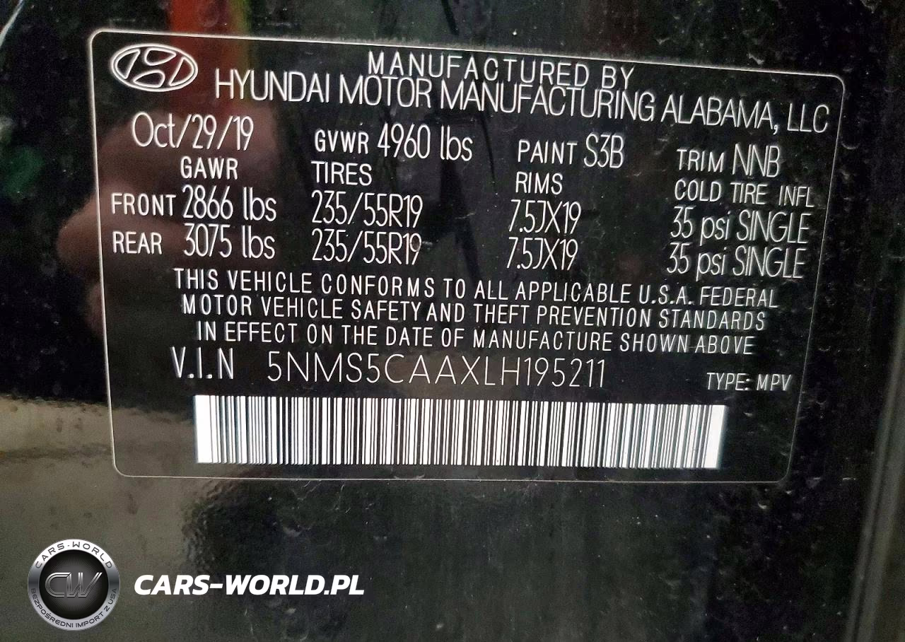2020 Hyundai Santa Fe Limited 2.0T VIN:5NMS5CAAXLH195211 - 13
