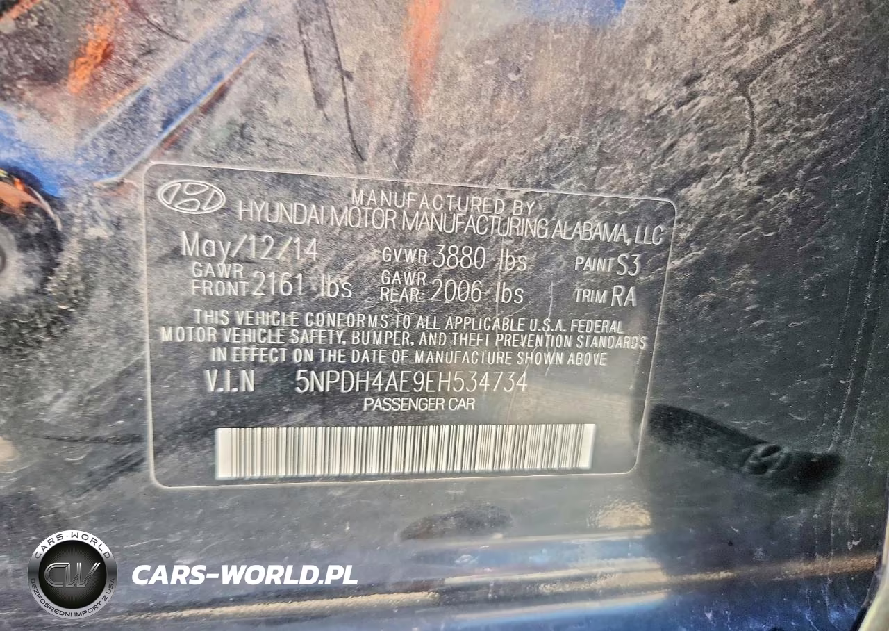 2014 Hyundai Elantra Limited VIN:5NPDH4AE9EH534734 - 13