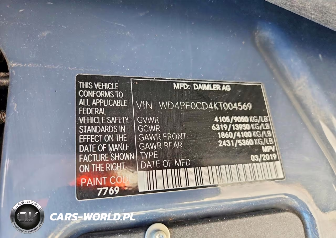 2019 Mercedes-Benz Sprinter 2500-3500 Delivery Van VIN:WD4PF0CD4KT004569 - 13