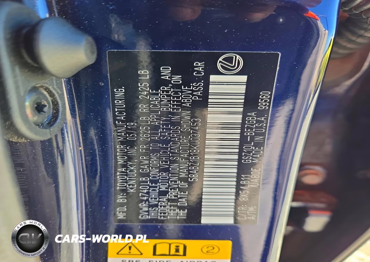 2019 Lexus Es 350 VIN:58ABZ1B18KU037453 - 12