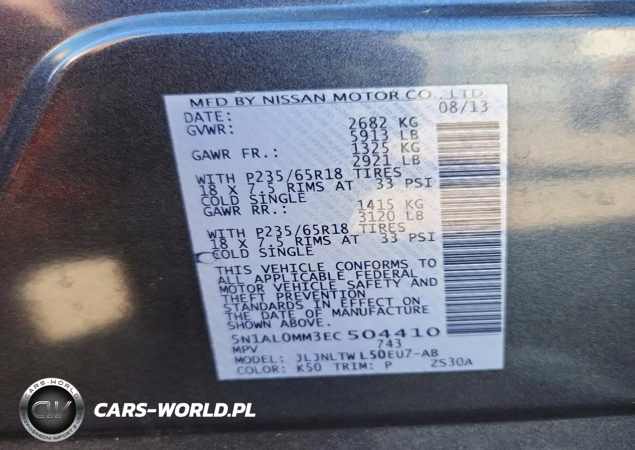 2014 Infiniti Qx60 Base VIN:5N1AL0MM3EC504410 - 13