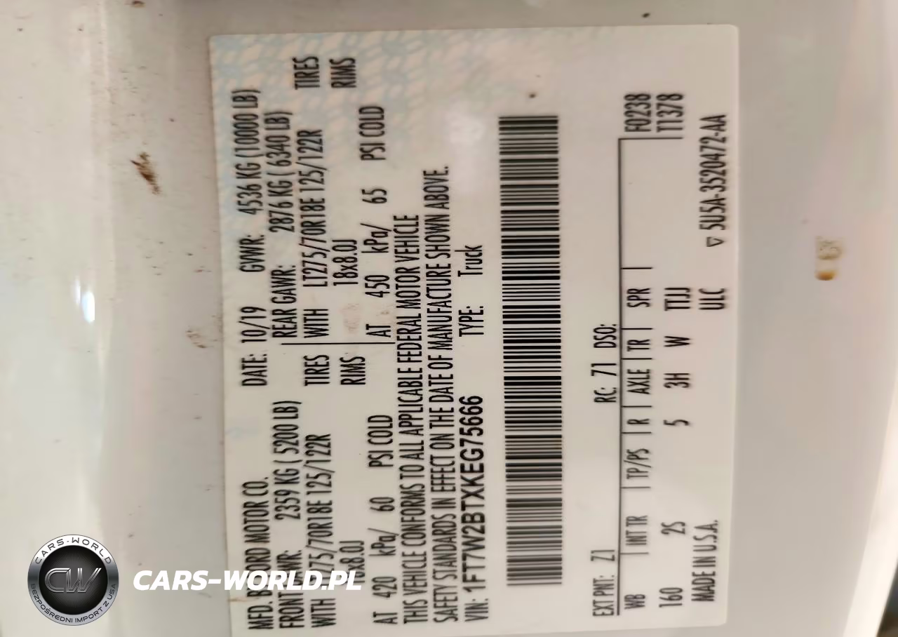 2019 Ford F250 Super Duty VIN:1FT7W2BTXKEG75666 - 12