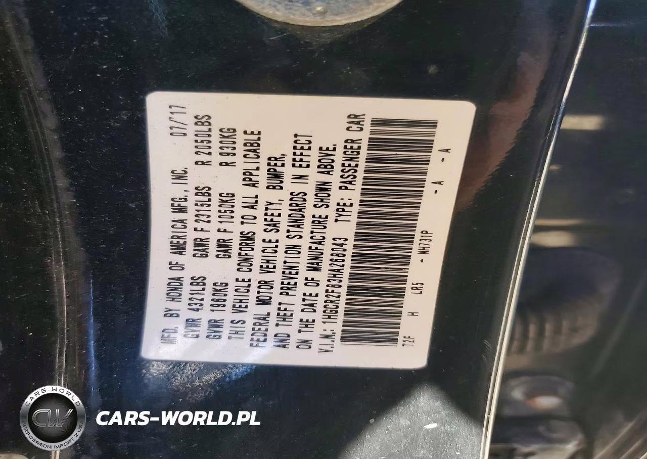 2017 Honda Accord Exl VIN:1HGCR2F83HA268043 - 12