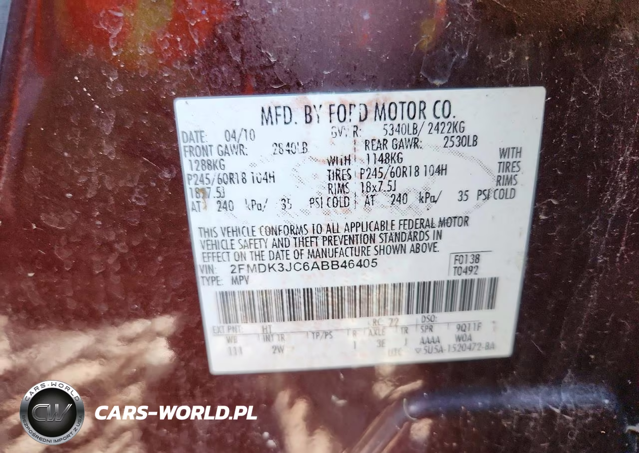 2010 Ford Edge Sel VIN:2FMDK3JC6ABB46405 - 12