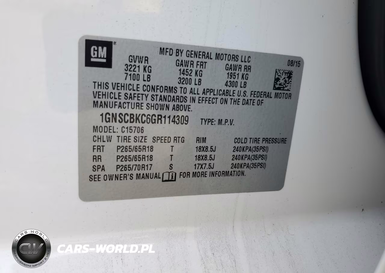 2016 Chevrolet Tahoe C1500 Lt VIN:1GNSCBKC6GR114309 - 13