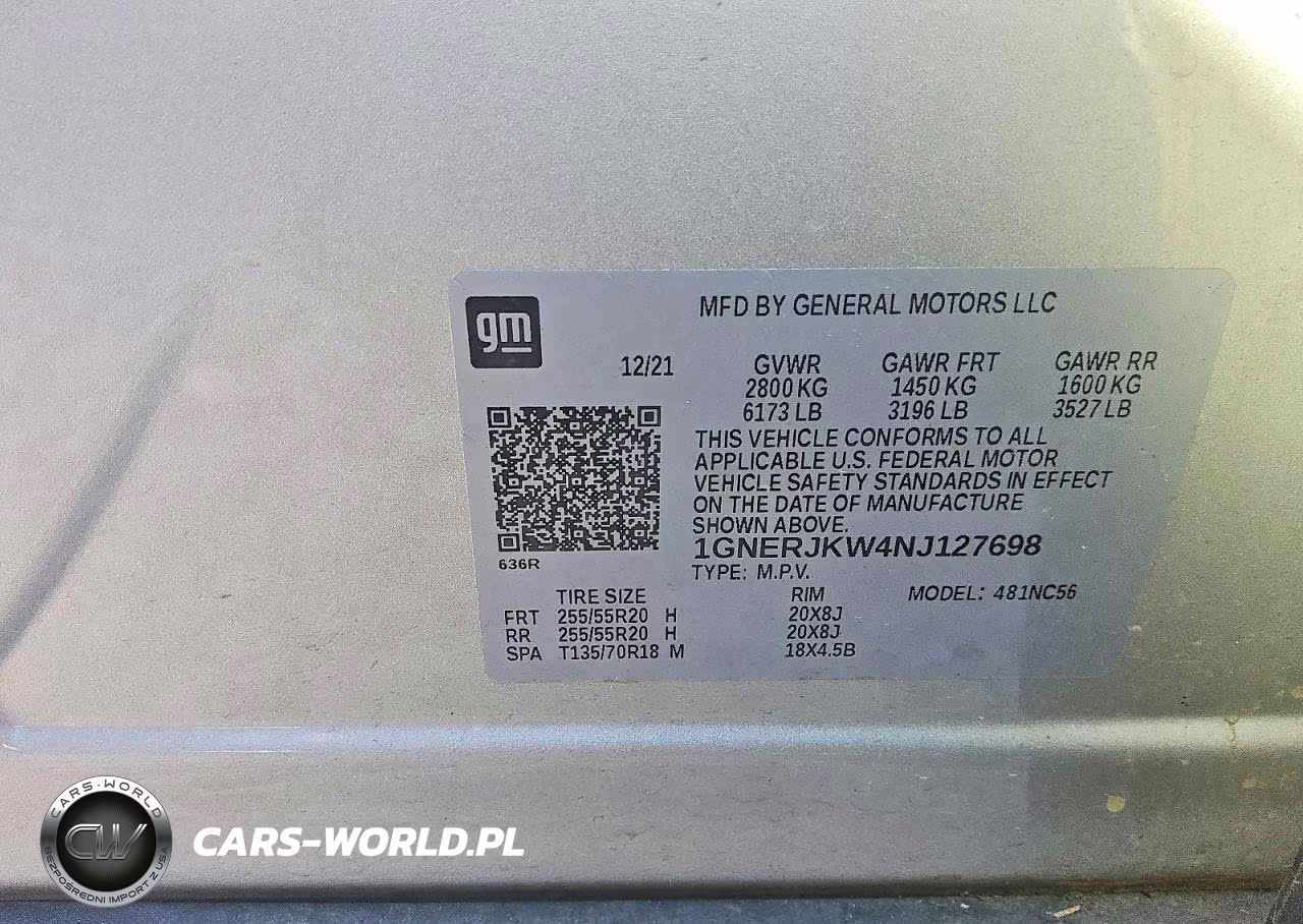 2022 Chevrolet Traverse Rs VIN:1GNERJKW4NJ127698 - 13
