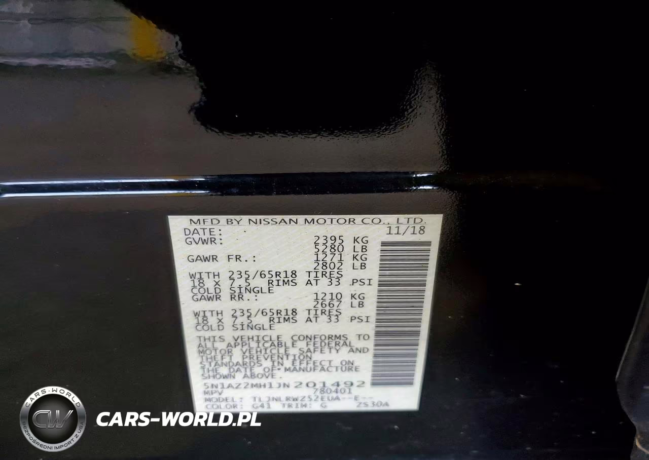 2018 Nissan Murano Sl VIN:5N1AZ2MH1JN201492 - 13