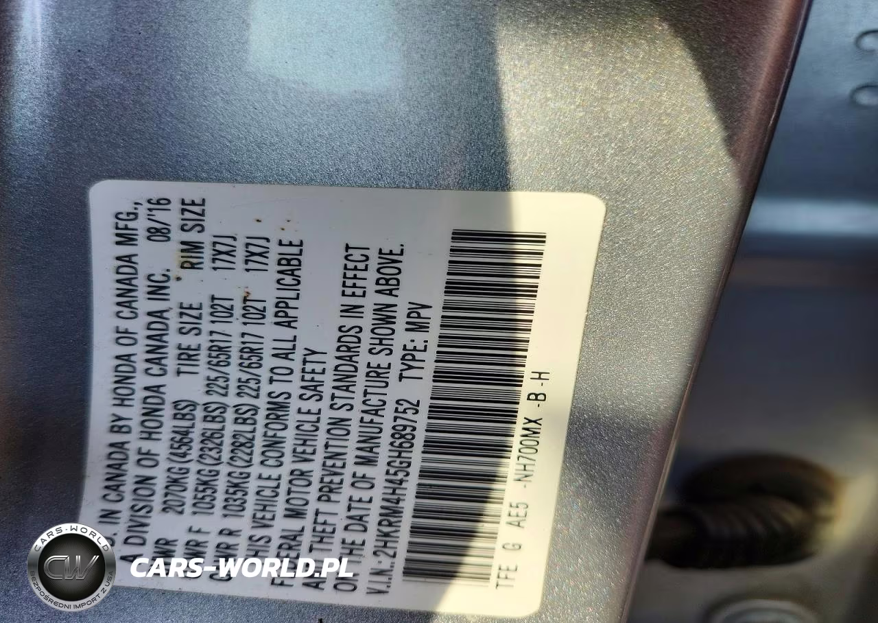 2016 Honda Cr-V Se VIN:2HKRM4H45GH689752 - 13