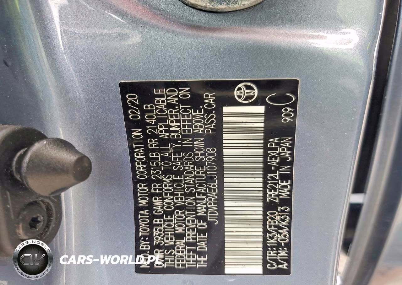 2020 Toyota Corolla Le VIN:JTDVPRAE6LJ107908 - 12