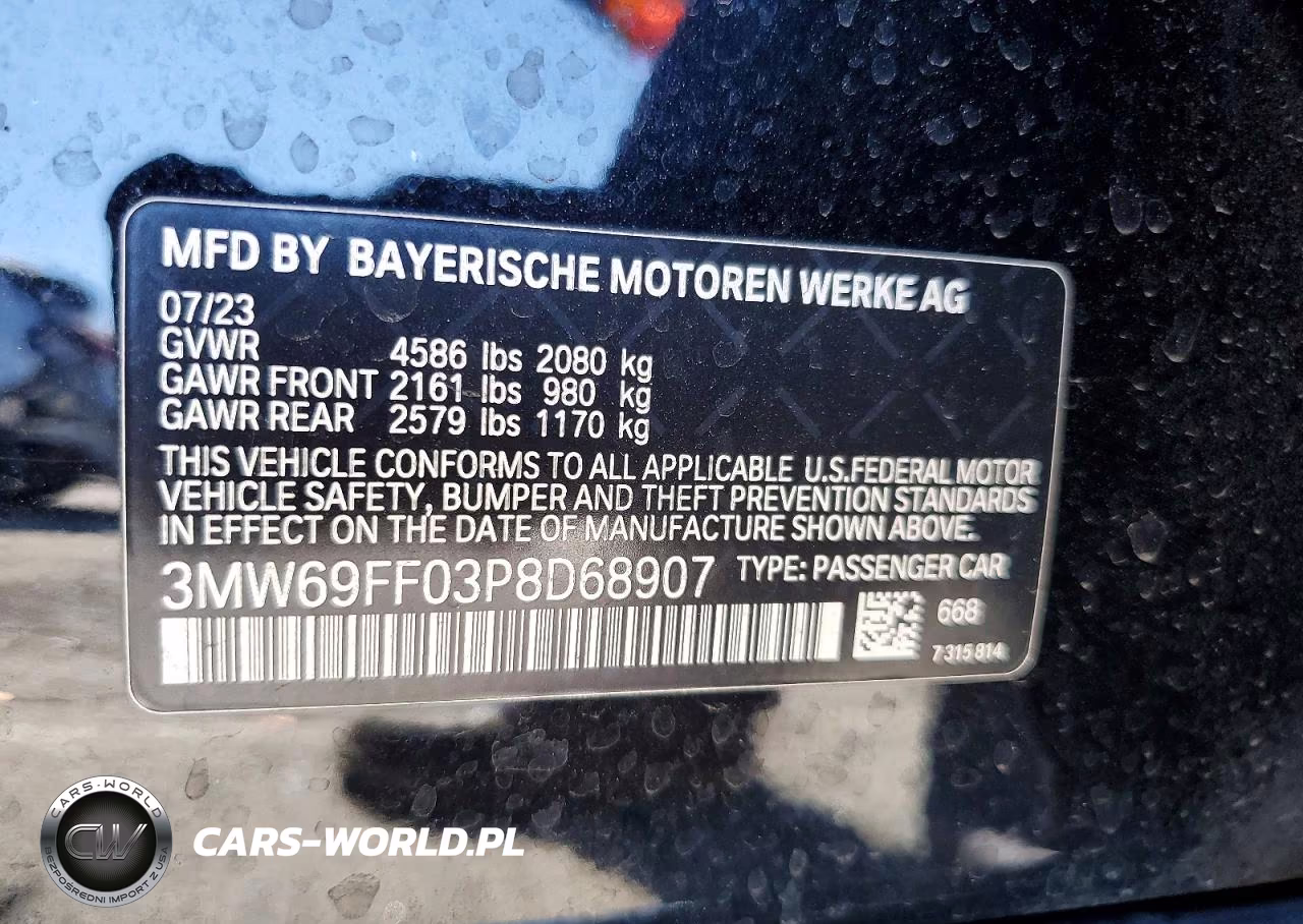 2023 BMW 330I VIN:3MW69FF03P8D68907 - 12