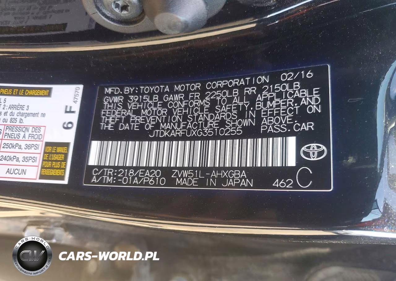 2016 Toyota Prius Four VIN:JTDKARFUXG3510255 - 12