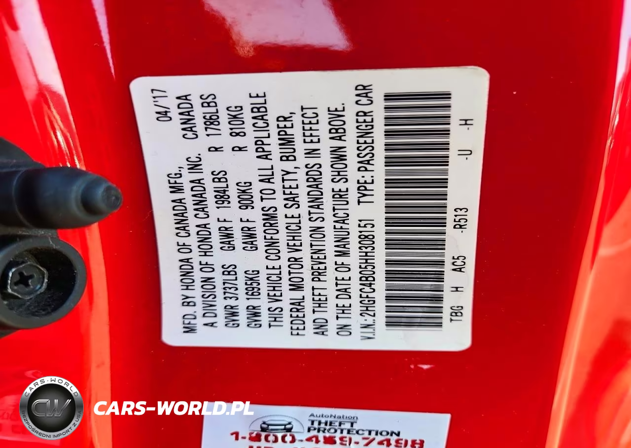 2017 Honda Civic Lx VIN:2HGFC4B05HH308151 - 13