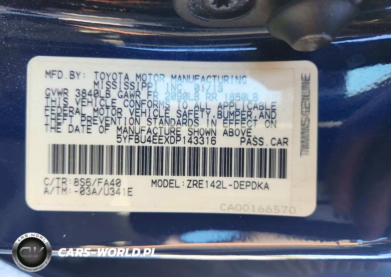 2013 Toyota Corolla L VIN:5YFBU4EEXDP143316 - 12