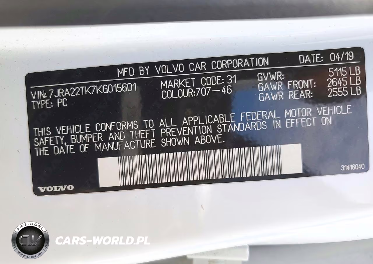2019 Volvo S60 T6 Momentum VIN:7JRA22TK7KG015601 - 12