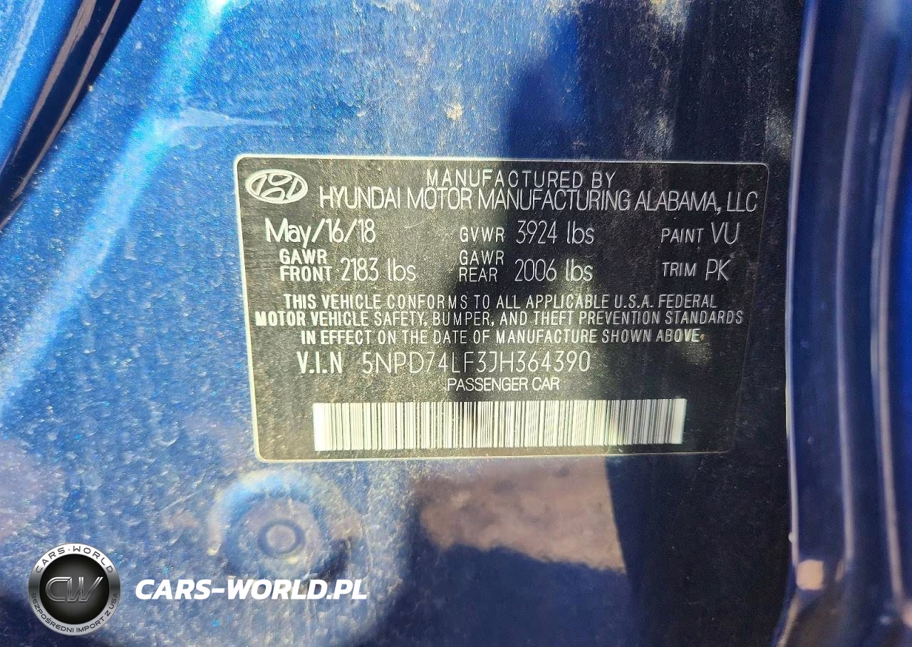 2018 Hyundai Elantra Se VIN:5NPD74LF3JH364390 - 13
