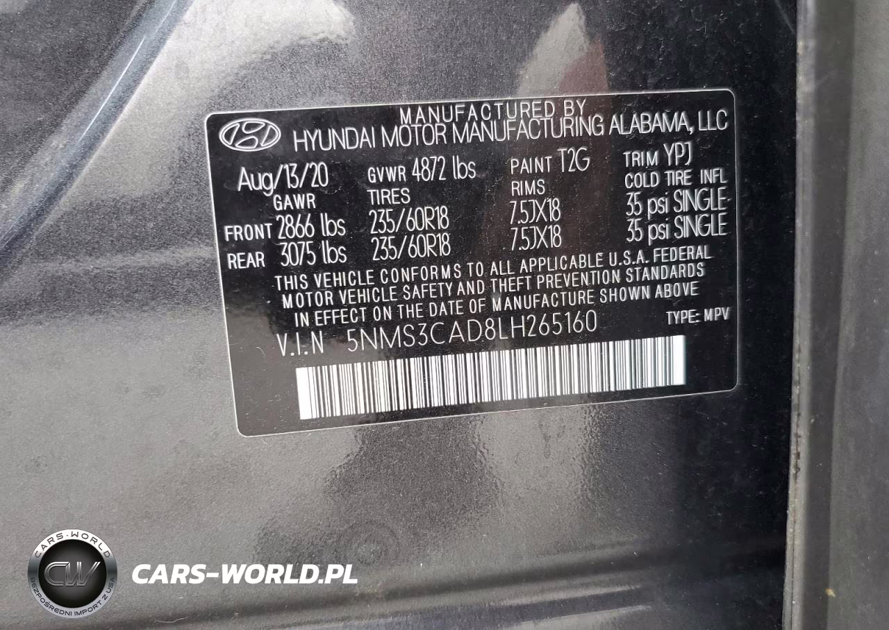 2020 Hyundai Santa Fe Sel VIN:5NMS3CAD8LH265160 - 12