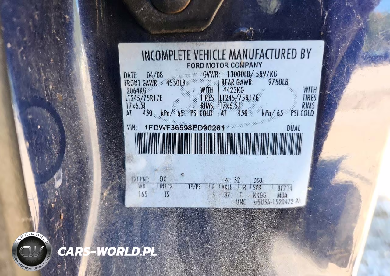 2008 Ford F350 Super Duty VIN:1FDWF36598ED90281 - 13