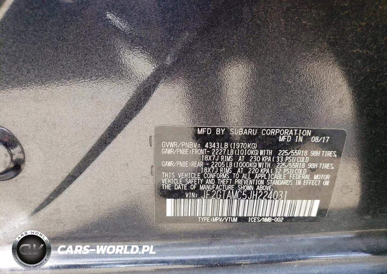 2018 Subaru Crosstrek Limited VIN:JF2GTAMC5JH224031 - 12