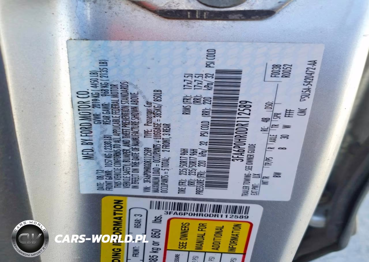 2013 Ford Fusion Se VIN:3FA6P0HR0DR112589 - 13