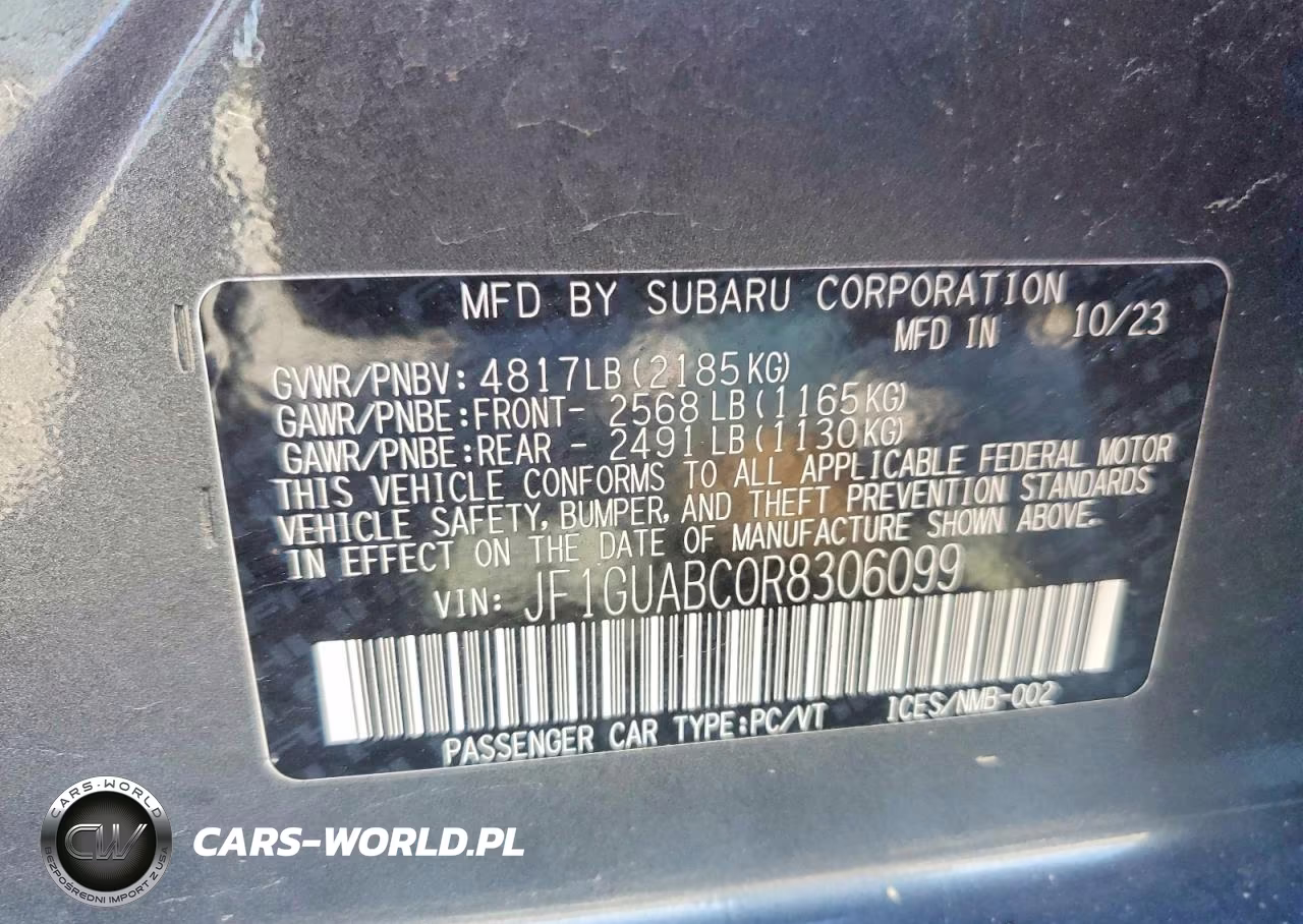 2024 Subaru Impreza VIN:JF1GUABC0R8306099 - 13