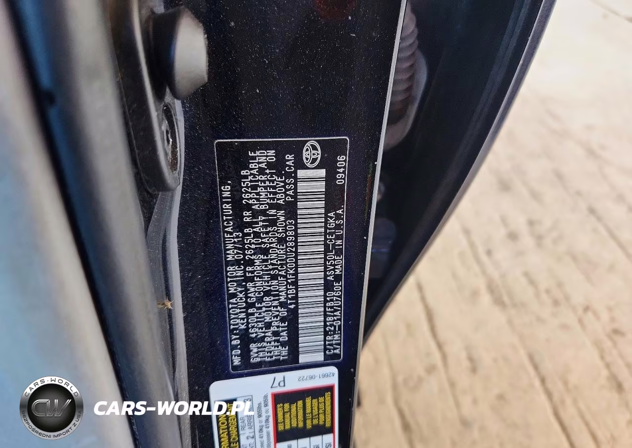 2013 Toyota Camry Xle VIN:4T1BF1FK0DU289803 - 12