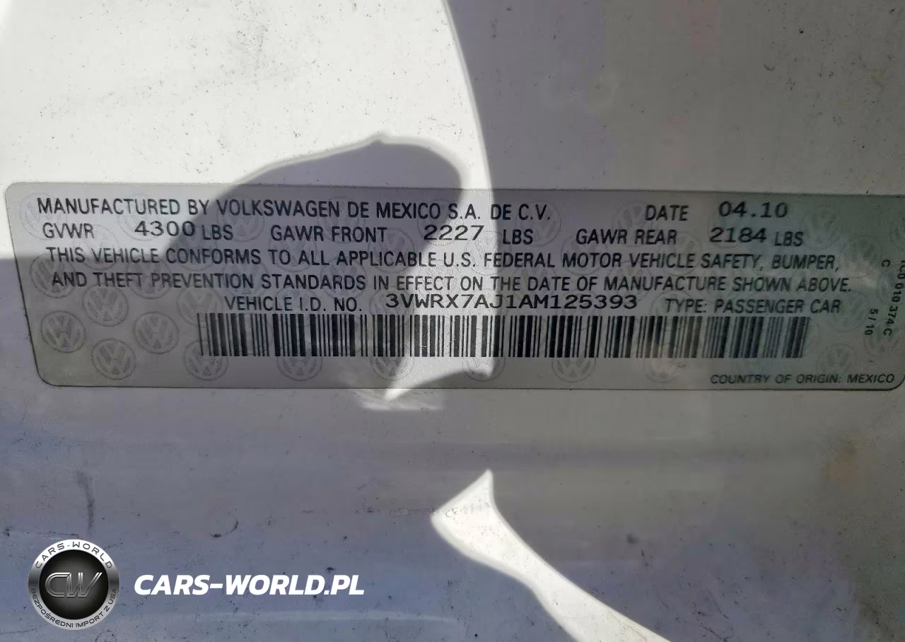 2010 Volkswagen Jetta Se VIN:3VWRX7AJ1AM125393 - 12